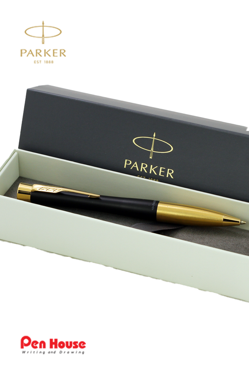 PARKER URBAN MATT BLACK GOLD TRIM BALLPOINT PEN