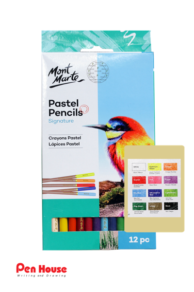 MONT MARTE PASTEL PENCIL SIGNATURE 12 COLOR