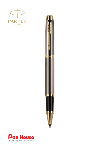 PARKER IM STAINLESS STEEL GOLD TRIM ROLLER BALL