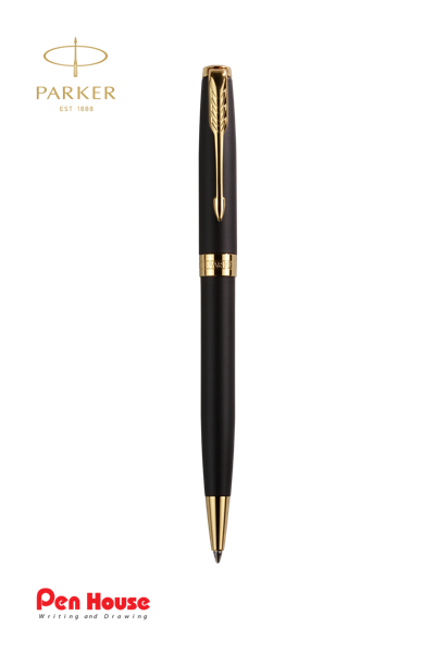 PARKER SONNET MATT BLACK GOLD TRIM BP