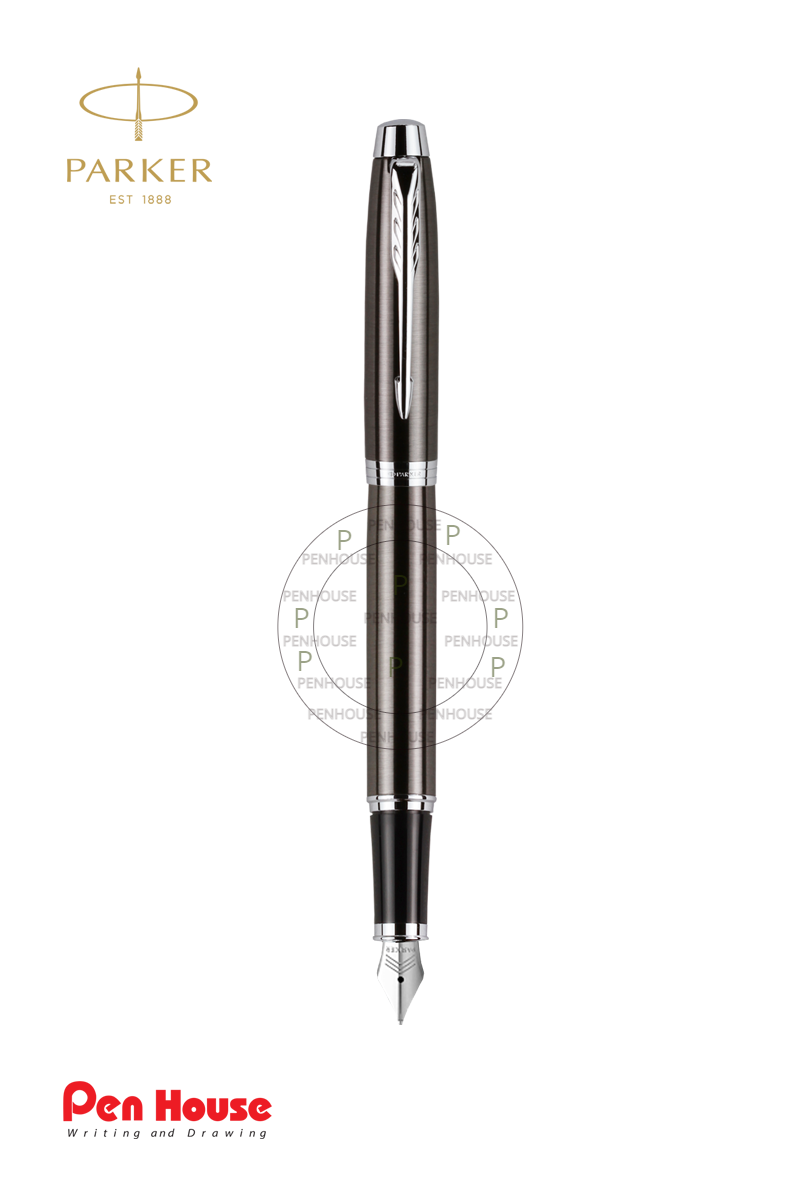 PARKER IM CHROME TRIM GUN METAL FOUNTAIN