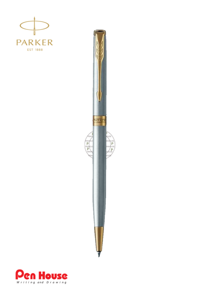 PARKER SONNET STAINLESS STEEL GOLD TRIM BALLPOINT