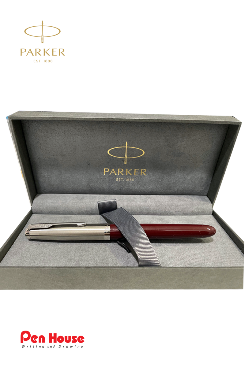 PARKER 51 COVE BURGUNDY CHROME TRIM FOUNTAIN PEN (F)