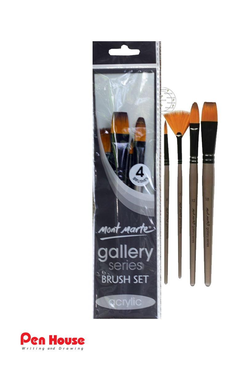 PAINT BRUSH SET 4 PCS ACRYLIC MONT MARTE