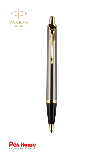 PARKER IM SILVER GOLD TRIM BALLPOINT PEN