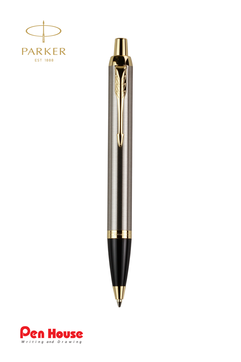 PARKER IM SILVER GOLD TRIM BALLPOINT PEN