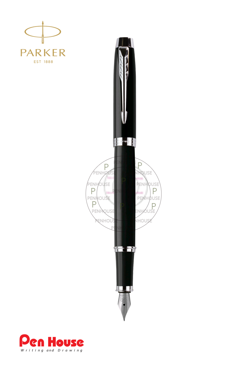 PARKER IM CHROME TRIM BLACK FOUNTAIN PEN