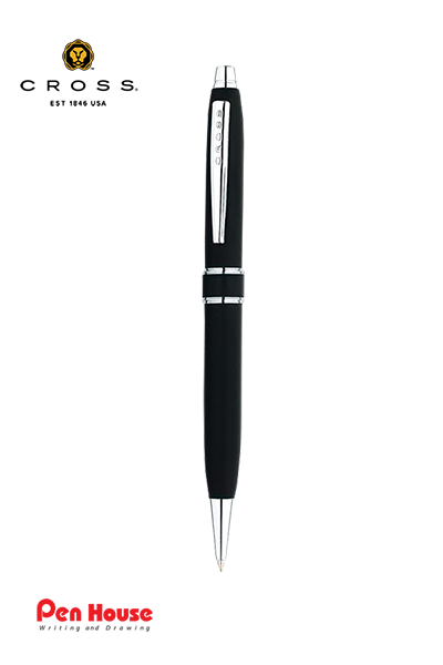 CROSS STRATFORD SATIN BLACK BALLPOINT PEN