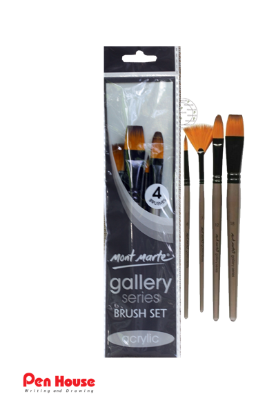 PAINT BRUSH SET 4 PCS ACRYLIC MONT MARTE