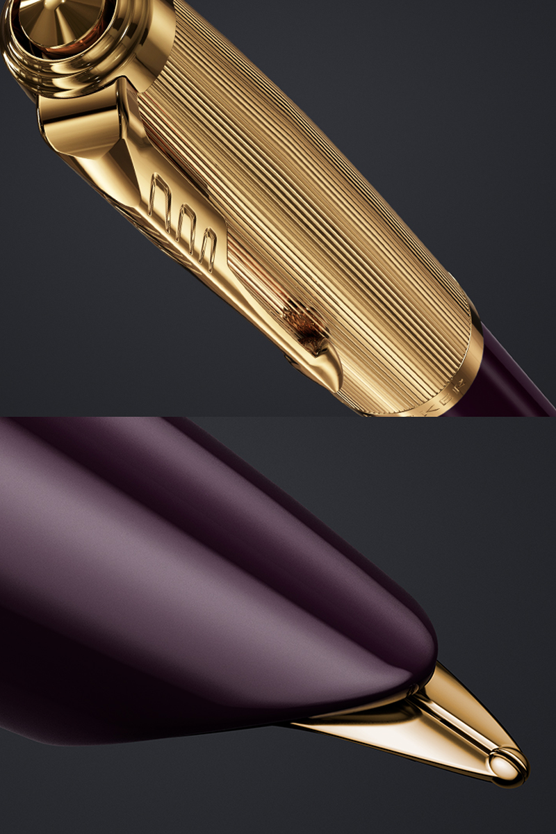 PARKER 51 DELUXE PLUM GOLD TRIM FOUNTAIN PEN (M)