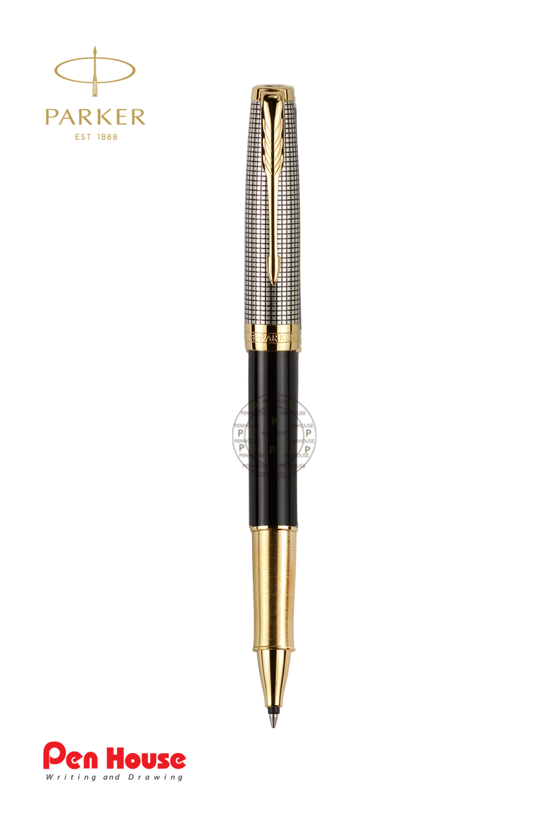PARKER SONNET 23K GOLD TRIM CHECK ROLLER BALL