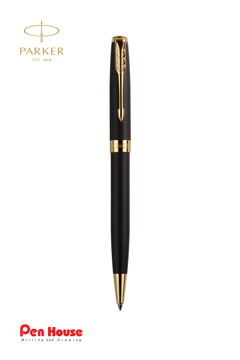 PARKER SONNET MATT BLACK GOLD TRIM BP
