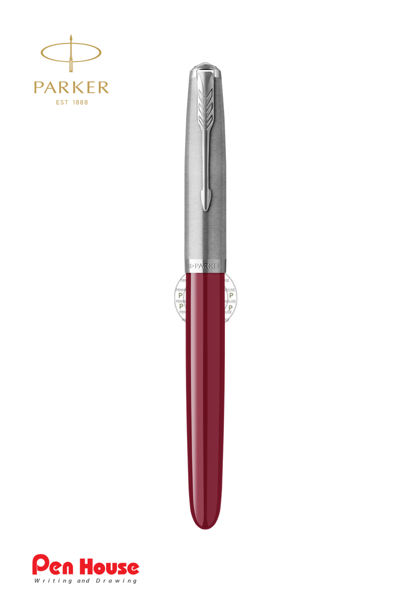 PARKER 51 COVE BURGUNDY CHROME TRIM FOUNTAIN PEN (F)
