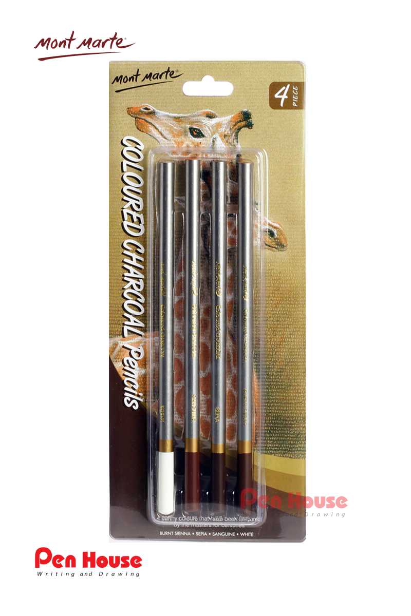 COLOURED CHARCOAL PENCIL SIGNATURE 4PC